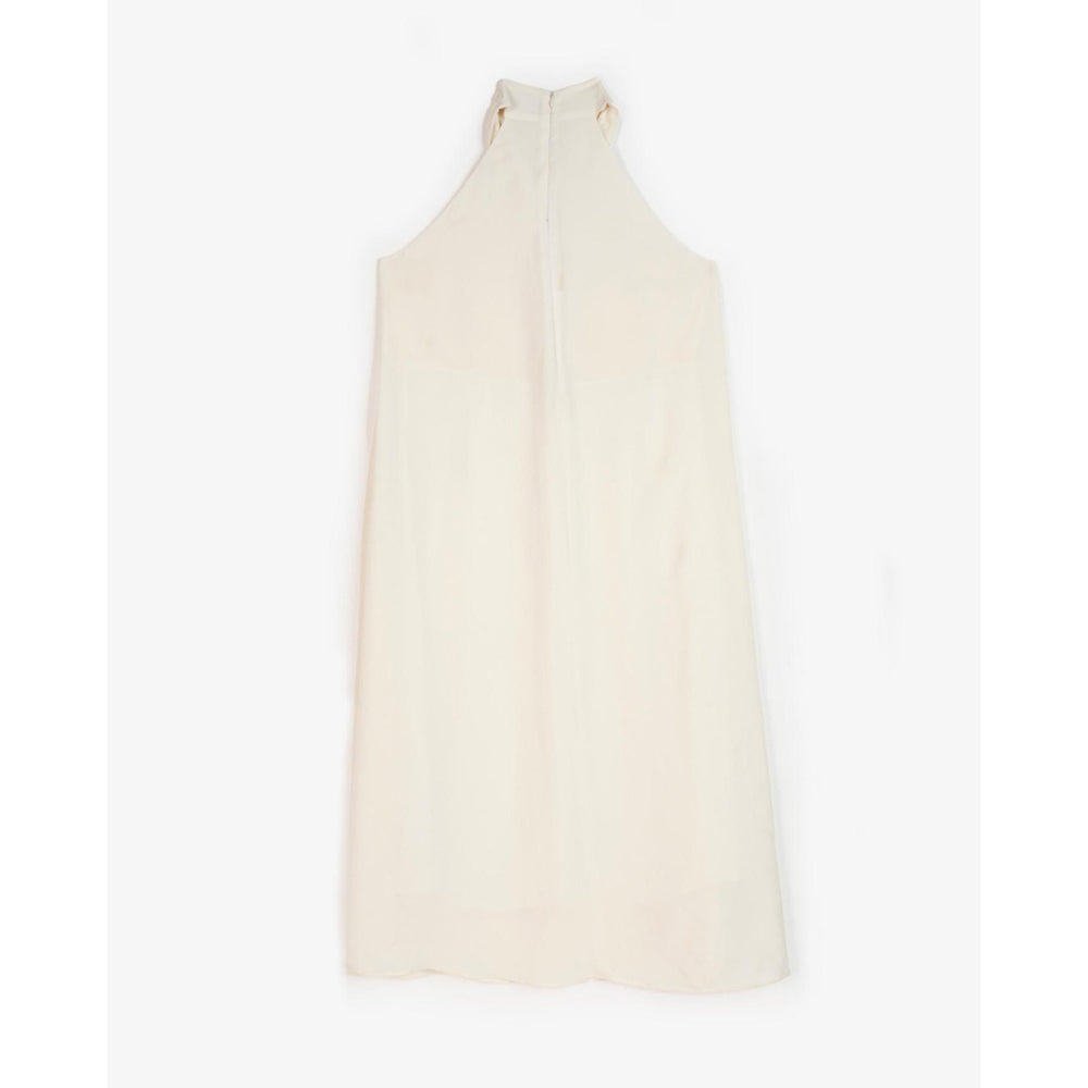Perona Estrella Ivory Halter Neck A Line Dress