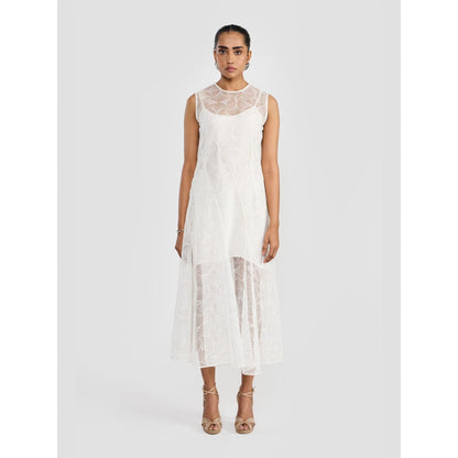 Perona Angela White Sleeveless A Line Dress