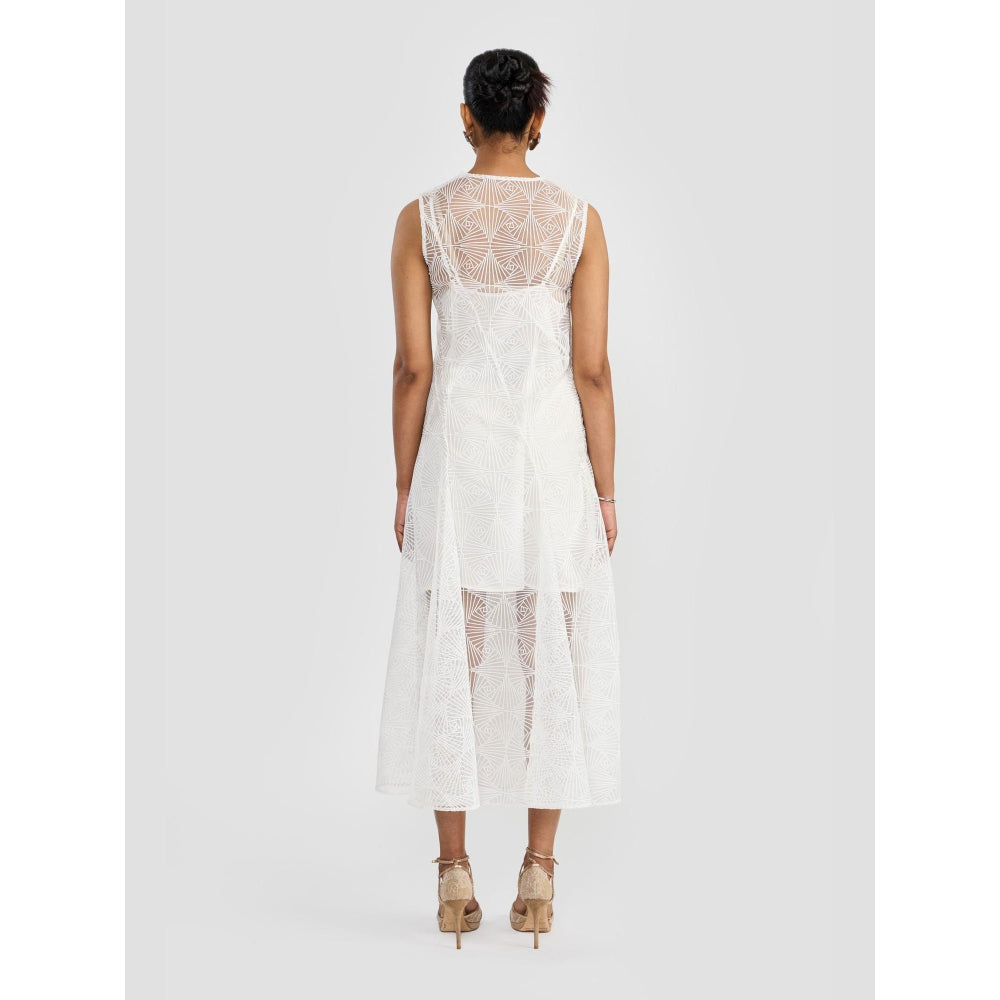 Perona Angela White Sleeveless A Line Dress