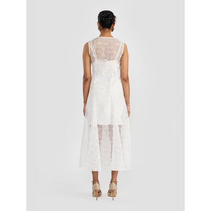 Perona Angela White Sleeveless A Line Dress