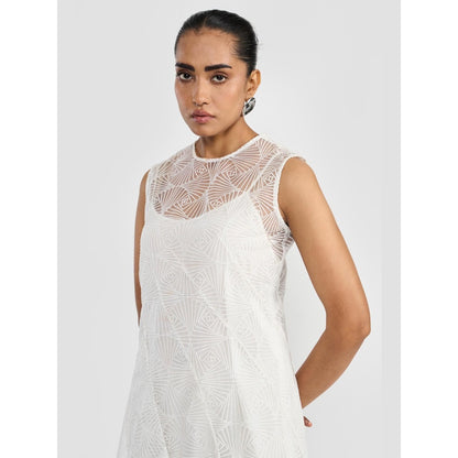 Perona Angela White Sleeveless A Line Dress