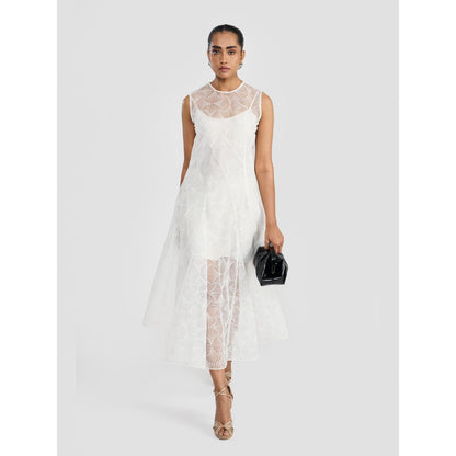 Perona Angela White Sleeveless A Line Dress
