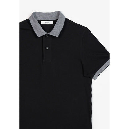 Perona Brady Black Solid Polo T-Shirt