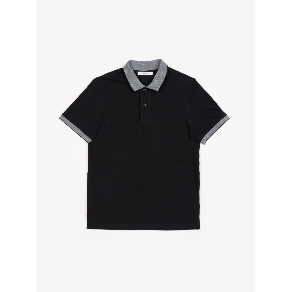 Perona Brady Black Solid Polo T-Shirt