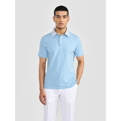 Perona Lorenzo Blue Solid Polo T-Shirt
