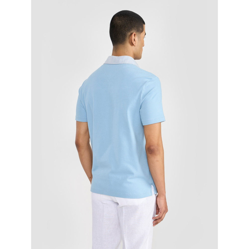 Perona Lorenzo Blue Solid Polo T-Shirt