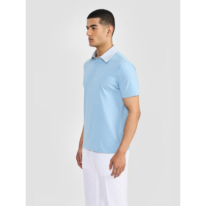 Perona Lorenzo Blue Solid Polo T-Shirt