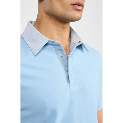 Perona Lorenzo Blue Solid Polo T-Shirt