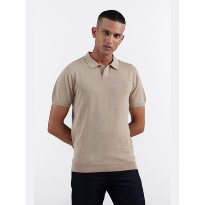 Perona Jaque Beige Solid Polo T-Shirt