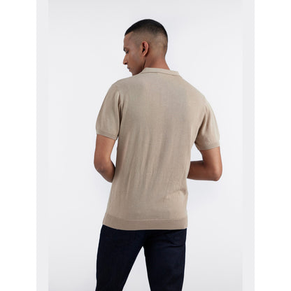 Perona Jaque Beige Solid Polo T-Shirt