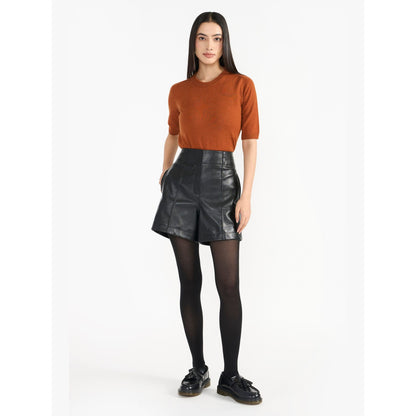 Perona Mindy Brown Round Neck Top