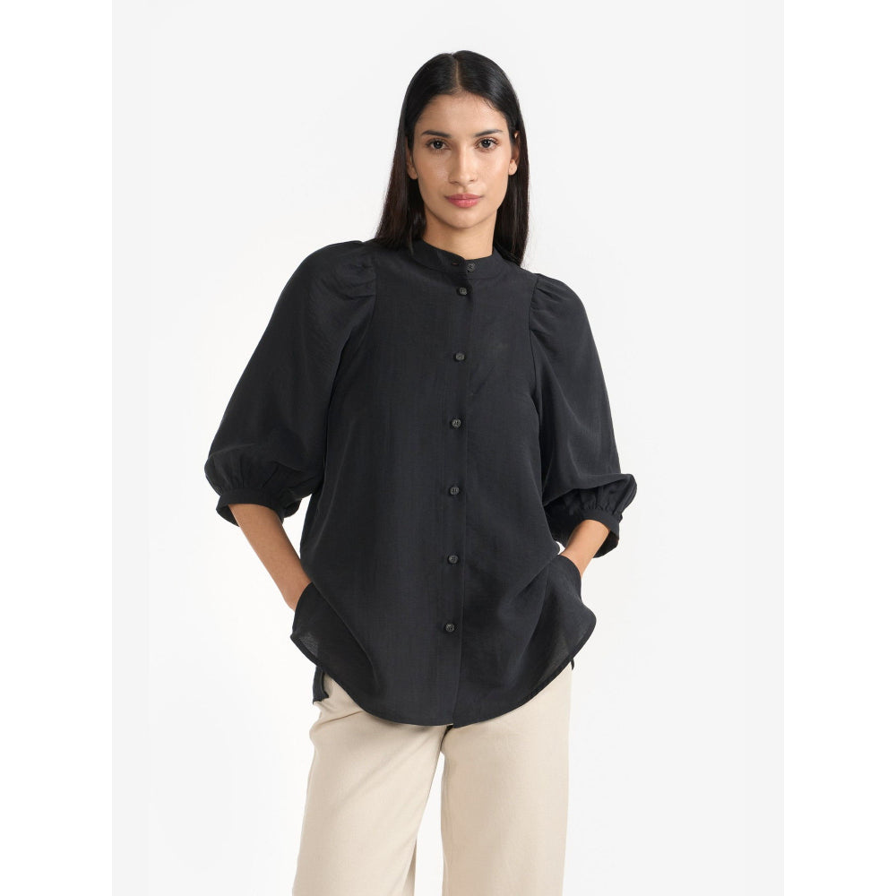 Perona Veronica Black Relaxed Fit Shirt