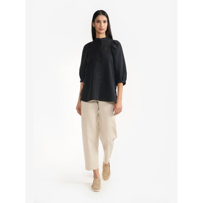 Perona Veronica Black Relaxed Fit Shirt