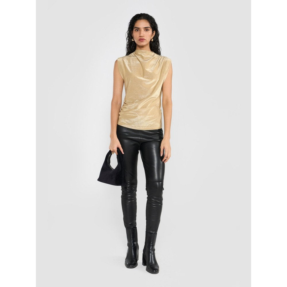 Perona Giselle Gold Sleeveless Top