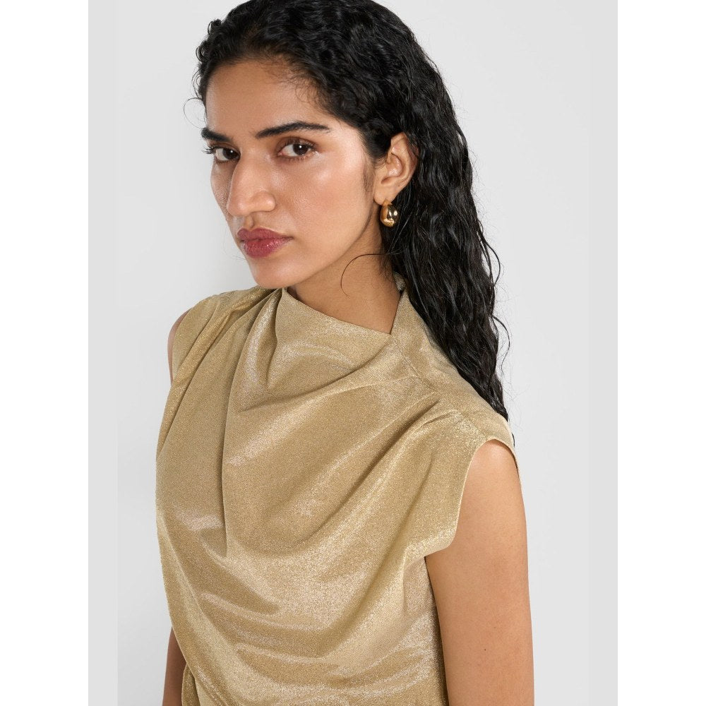 Perona Giselle Gold Sleeveless Top