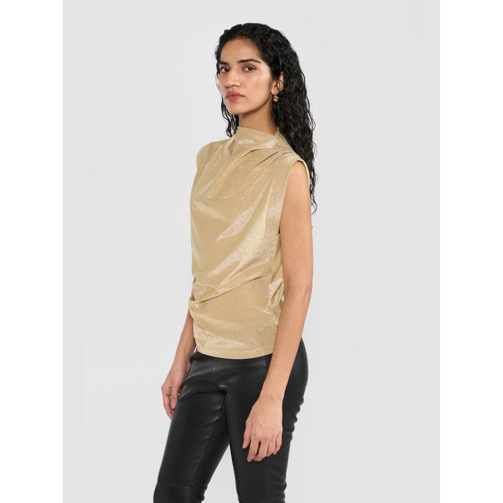 Perona Giselle Gold Sleeveless Top