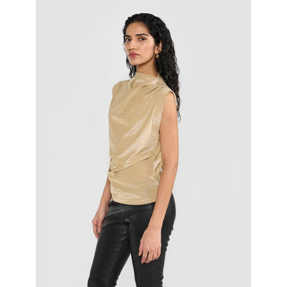Perona Giselle Gold Sleeveless Top