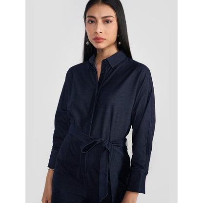 Perona Gracie Navy Blue Relaxed Fit Jumpsuit
