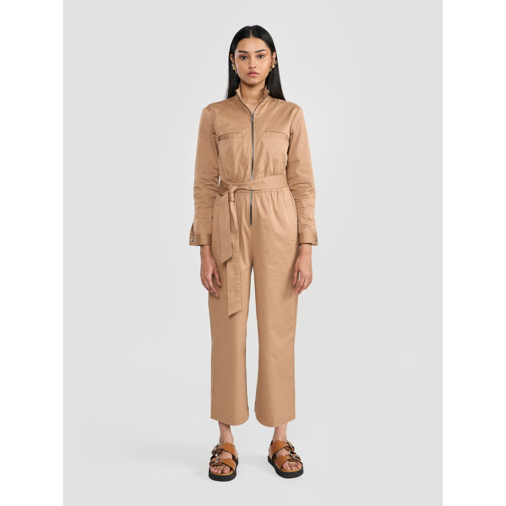 Perona Natalia Brown Relaxed Fit Jumpsuits