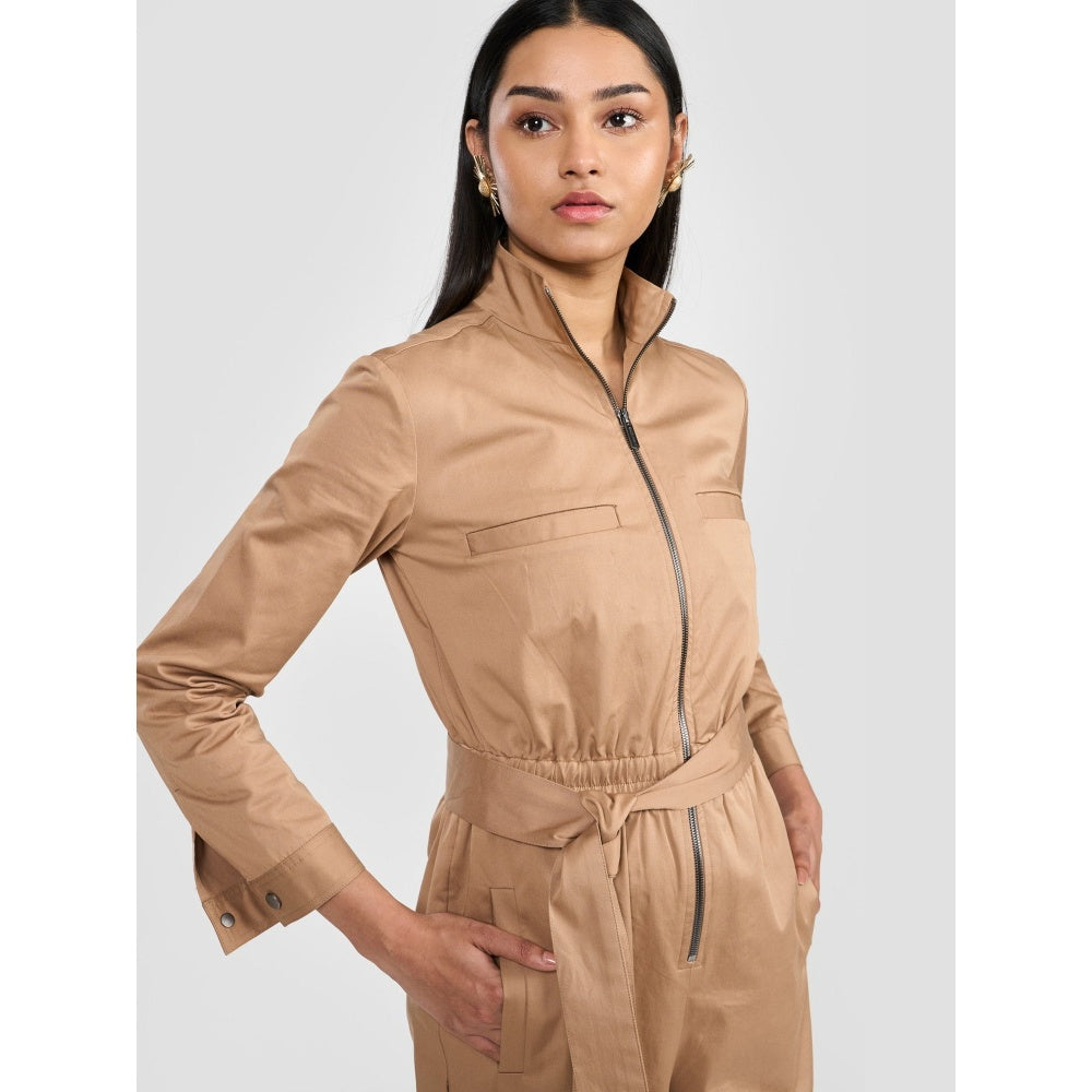 Perona Natalia Brown Relaxed Fit Jumpsuits