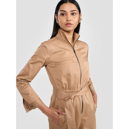 Perona Natalia Brown Relaxed Fit Jumpsuits