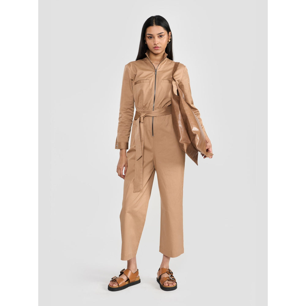 Perona Natalia Brown Relaxed Fit Jumpsuits