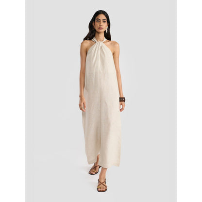 Perona Leilani Beige Linen Jumpsuits