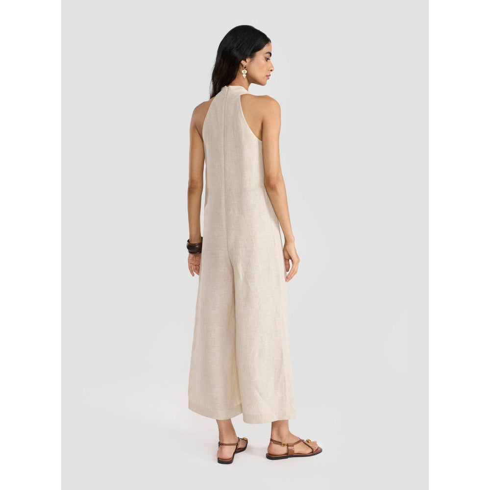 Perona Leilani Beige Linen Jumpsuits