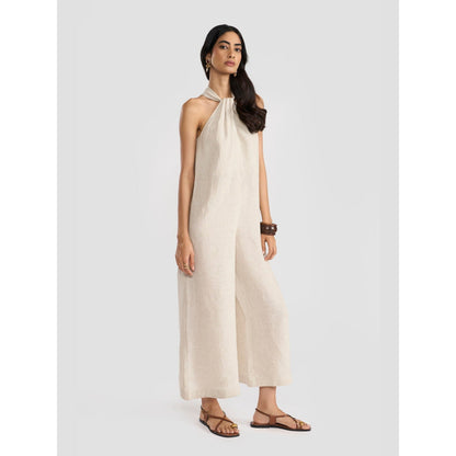 Perona Leilani Beige Linen Jumpsuits