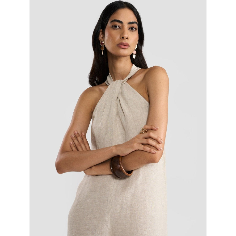 Perona Leilani Beige Linen Jumpsuits