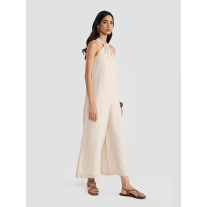 Perona Leilani Beige Linen Jumpsuits