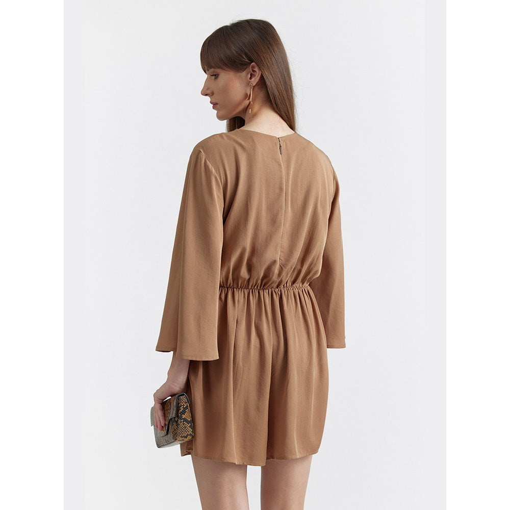 Perona Jenna Brown Bell Sleeves Playsuit
