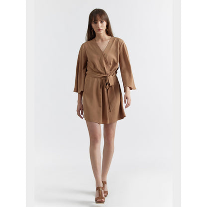 Perona Jenna Brown Bell Sleeves Playsuit