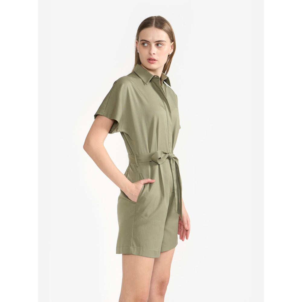 Perona Jade Olive Relaxed Fit Playsuit