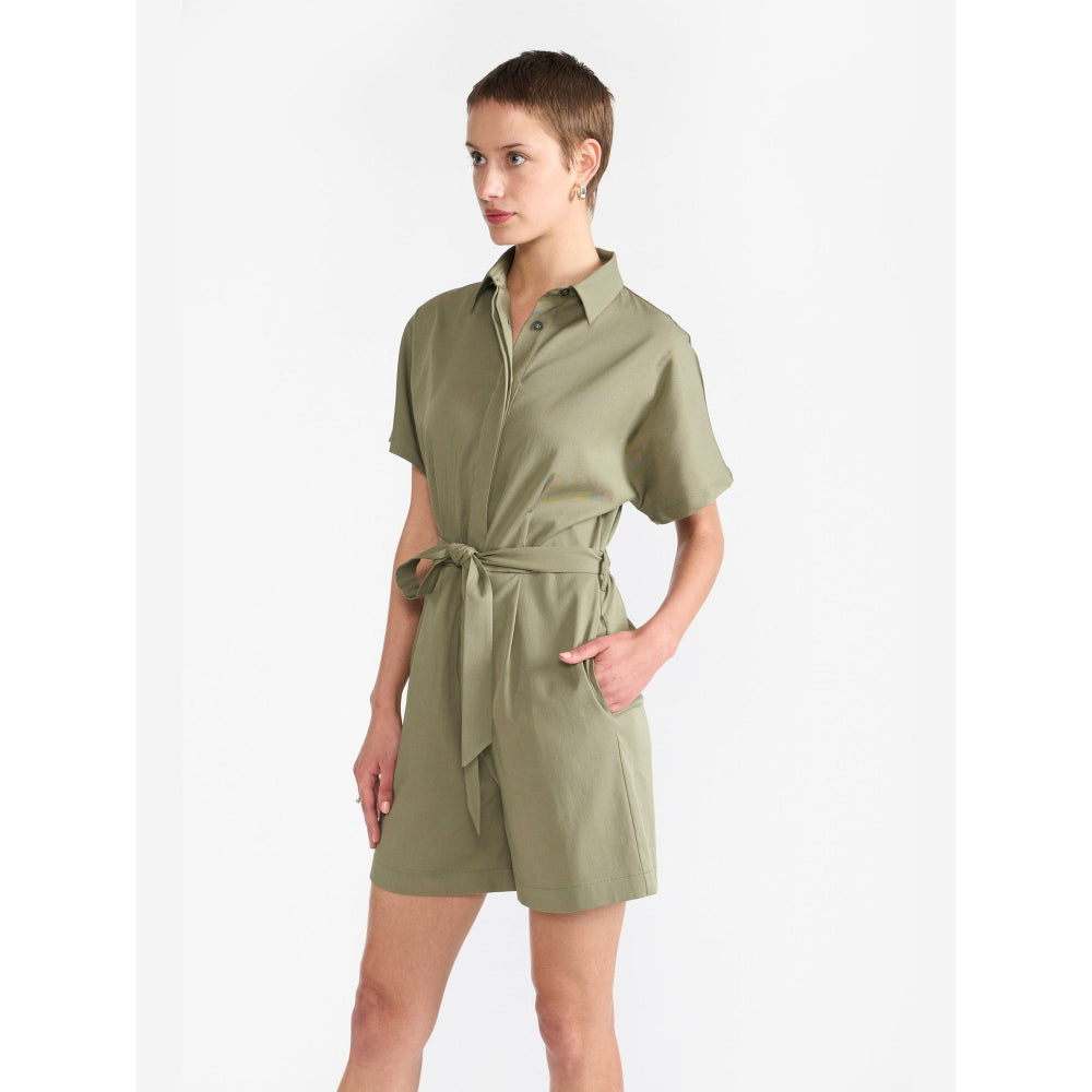 Perona Jade Olive Relaxed Fit Playsuit