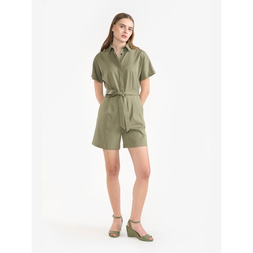 Perona Jade Olive Relaxed Fit Playsuit