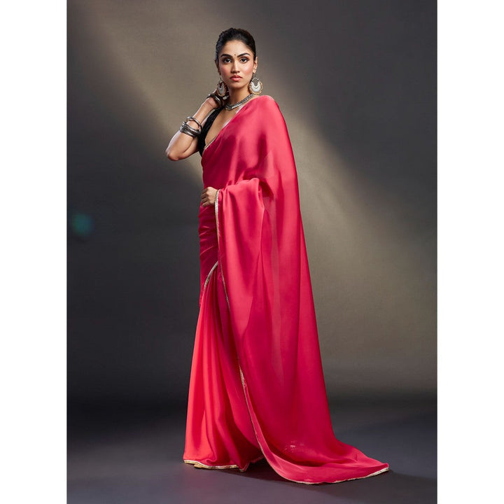 PHATAKAA Coral Saree Without Blouse