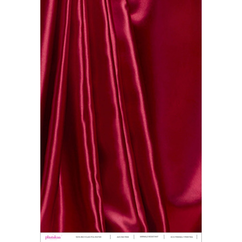PHATAKAA Red Cocktail Saree Without Blouse