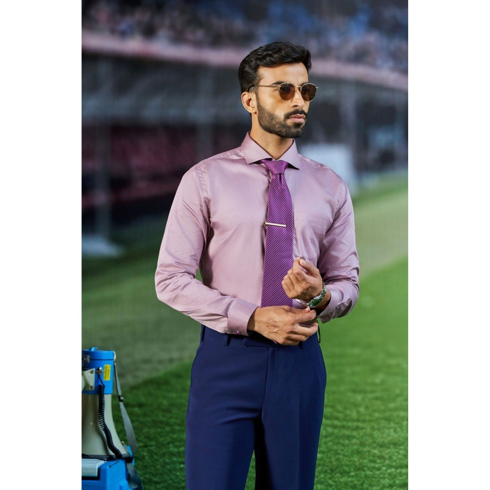 Philocaly Men's Dean Lavender Cotton Regular Fit Shirt
