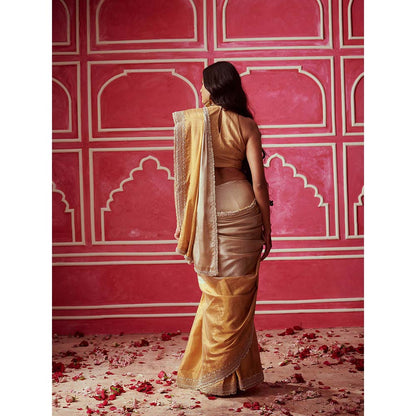 PINK CITY BY SARIKA Sona Chandi Saree with Unstitched Blouse