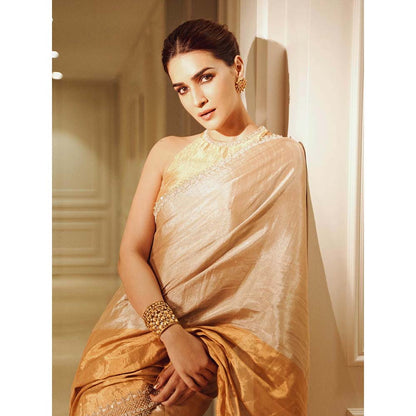 PINK CITY BY SARIKA Sona Chandi Saree with Unstitched Blouse