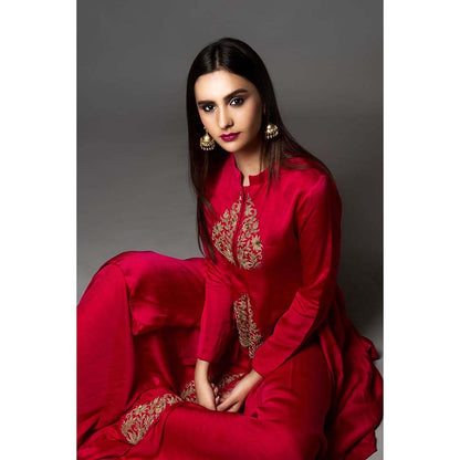 PINK CITY BY SARIKA Lotus Embroidered Dress