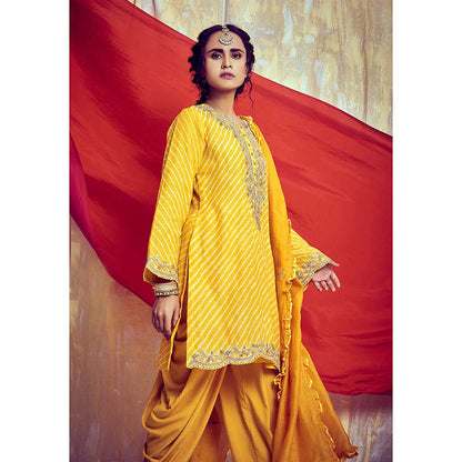 PINK CITY BY SARIKA Leheria Kurta with Dhoti (Set of 2)