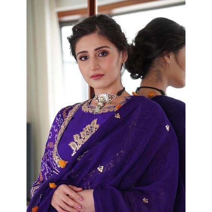 PINK CITY BY SARIKA Mughal Kurta with Sharara and Dupatta (Set of 3)