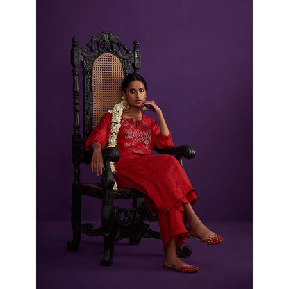 PINK CITY BY SARIKA Crushed Kurta with Pant (Set of 2)