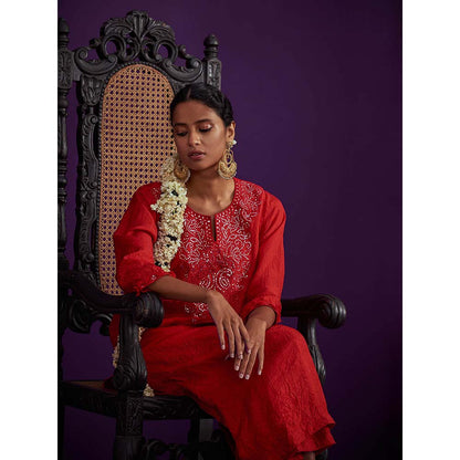 PINK CITY BY SARIKA Crushed Kurta with Pant (Set of 2)