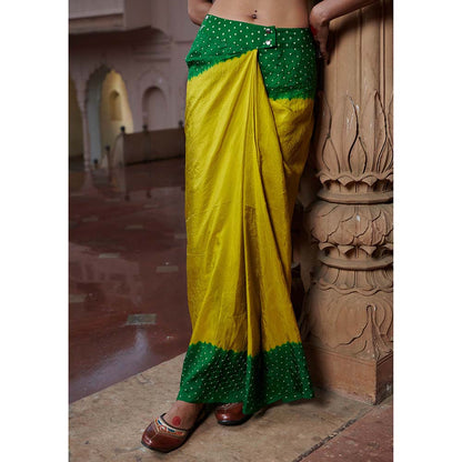 PINK CITY BY SARIKA Ombre Kaftan Top and Drape Skirt (Set of 2)