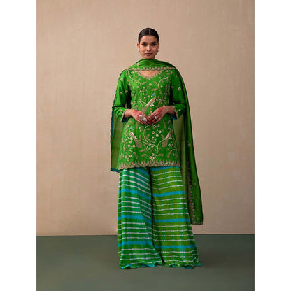 PINK CITY BY SARIKA Leheriya Kurti with Sharara and Dupatta (Set of 3)