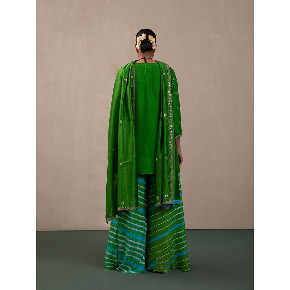 PINK CITY BY SARIKA Leheriya Kurti with Sharara and Dupatta (Set of 3)