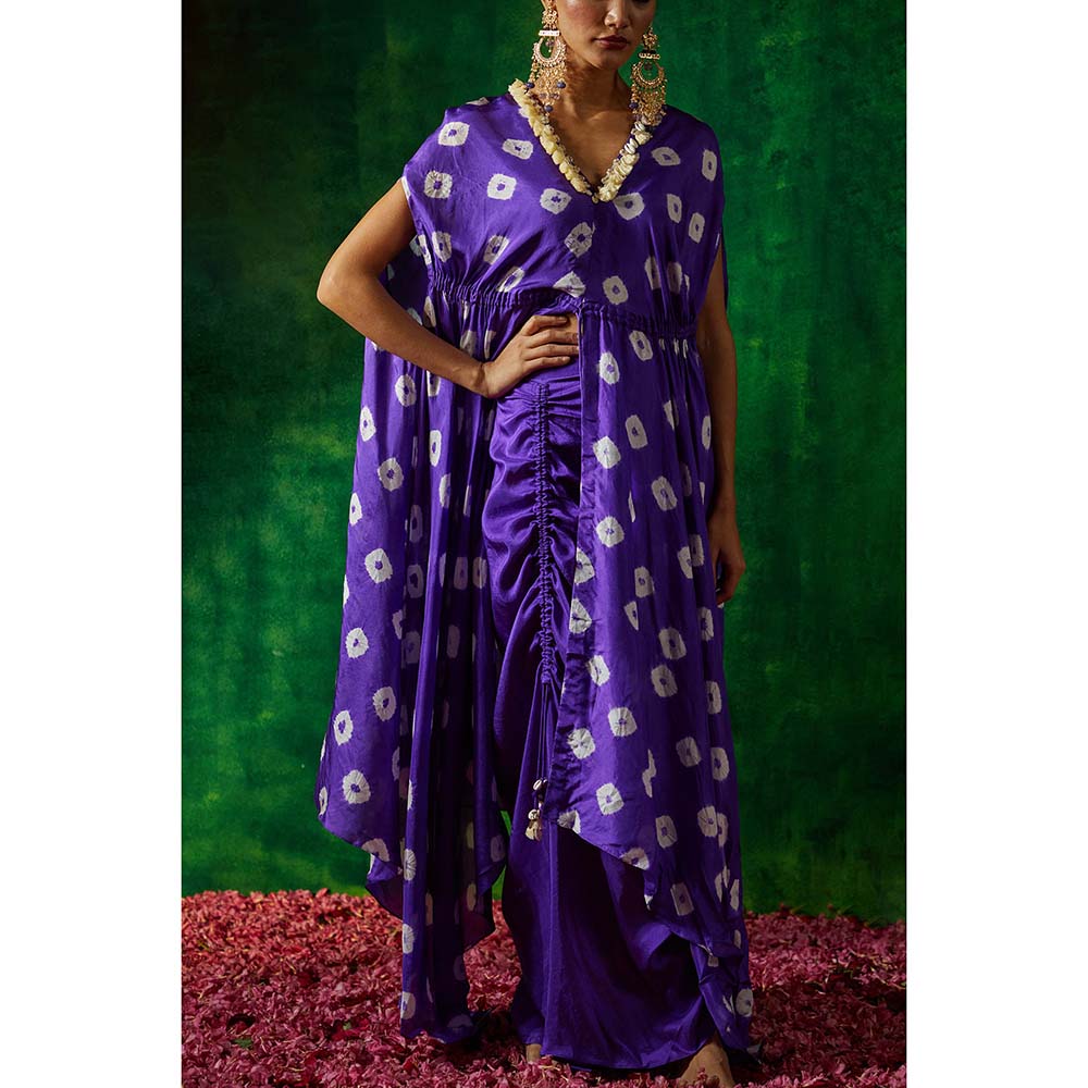 PINK CITY BY SARIKA Shibori Wrap Paired with Skirt (Set of 3)